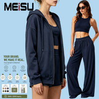 Ensemble Athleisure Haut de Gamme OEM : Veste à Capuche, Pantalon de Jogging, Soutien-Gorge de Sport à Fort Maintien – Vêtements de Fitness Personnalisables
