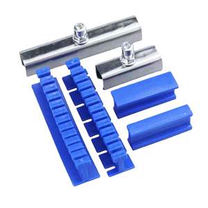Outils professionnels universels pour la réparation <span class=keywords><strong>de</strong></span> carrosserie automobile : languettes <span class=keywords><strong>de</strong></span> colle en aluminium et plastique, patins bleus pour marteau à inertie et extracteur en T - Product Image 1