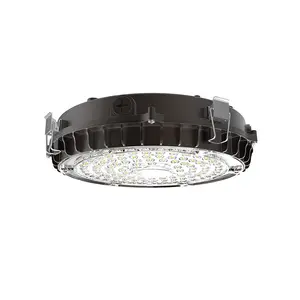 80W Round Led Under Canopy Light Commercial Grade Security Flush Mount Ceiling Outdoor Canopy Light