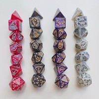 Jeu de dés du MDN gravés au laser à motif de dragon-7 pièces pour donjons et dragons