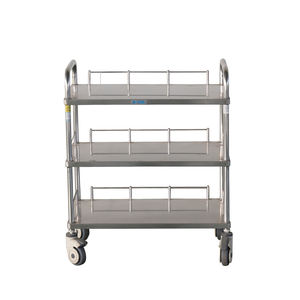 MT Hospital Chariot en acier inoxydable Chariot d'instruments pour patients avec tiroirs Chariot médical - Product Image 1