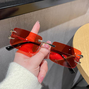 Nuevas <span class=keywords><strong>gafas</strong></span> de sol sin marco de garra malvada de moda UV400 lentes rectangulares coloridas y llamativas que proporcionan <span class=keywords><strong>gafas</strong></span> con corte de borde - Product Image 3