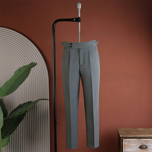 Pantalon de Costume Napolitain Taille Haute pour Homme 2026 avec Ajusteurs Latéraux, Coupe Droite, Idéal pour le Bureau, les Affaires, les Mariages, Style Old Money - Product Image 3