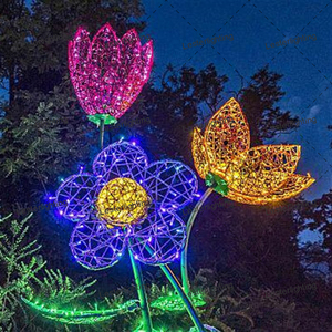 Luces Decorativas Comerciales para Fiestas, Luces LED 3D con Motivo de Escultura de Flores para Exteriores, para Parques y Calles - Product Image 3