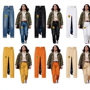 Pantalons de jogging personnalisés pour hommes avec accents en cristal brodés, taille haute, style vintage, effet légèrement délavé, Bangladesh - Product Image 1