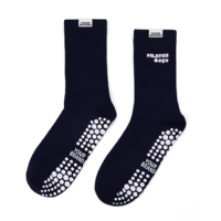 Chaussettes de yoga antidérapantes en coton pour femmes, chaussettes de Pilates avec grip personnalisé, chaussettes de fitness avec logo brodé en tricot