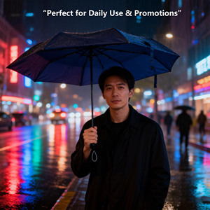 Parapluie publicitaire personnalisé à 8 baleines, anti-UV, entièrement automatique, pliable en 3 sections, grand format - Product Image 4