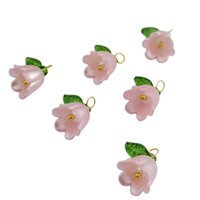Bracelet et boucle d'oreille fleur feuille 3D plaqué or accessoires perle multicolore bijoux à bricoler soi-même breloques Lily Valley matériau principal alliage