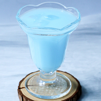 Tasse à dessert en verre transparent, bol à glace, coupe à pudding en verre, forme fleur, couleur personnalisée, style nordique tendance pour restaurant