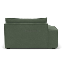 Canapé modulaire Daphne Style 1 place gauche/droite avec chaise longue, structure en bois, revêtement en tissu, sectionnel, pour salon moderne