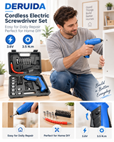 DERUIDA Mini tournevis électrique multifonctionnel 45-en-1, recharge USB, couple de 3,5 Nm, 3,6 V, perceuse électrique mini professionnelle pour la maison