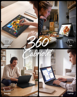 Nouvel ordinateur portable convertible 2-en-1 15,6 pouces Écran tactile Intel Core I3-10100Y 16 Go de RAM 256 Go de SSD WiFi 6 Windows 11 Home Business