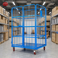Chariot de manutention logistique démontable en acier bleu robuste pour la distribution en gros