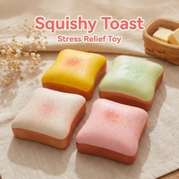 Jouets sensoriels anti-stress en forme de pain grillé au beurre, souples et à remontée lente, pour adultes