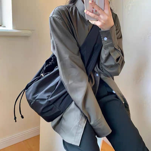 Casual Cool Hong Kong Style Canvas Crossbody <b>Bag</b> Women's <b>Large</b> Capacity Korean Style Nylon <b>Shoulder</b> <b>Bag</b> - Product Image 4