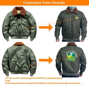 Custom Ma1 Flight Blank Bomberjacks Groothandel Heren Lamsbont Kraag Utility Piloot Cargo Puffer Jas Vluchtjassen Bomber - Product Image 6