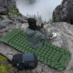 Matelas pneumatique de <span class=keywords><strong>camping</strong></span> ultraléger avec oreiller et gonfleur intégrés, coussin de couchage à pompe à <span class=keywords><strong>pied</strong></span> pour le <span class=keywords><strong>camping</strong></span>, la randonnée en voiture - Product Image 4