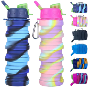 Botella de Agua Plegable de Silicona al por Mayor, Botella Deportiva Plegable con Logotipo Personalizado, Taza de Agua Reutilizable Ecológica - Product Image 1
