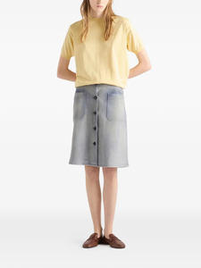 Leduo Customized Women <b>Light</b> Yellow Crew <b>Neck</b> Short Sleeve Knit T-shirt, Summer Breathable Solid Color Casual Knitted for Daily - Product Image 3