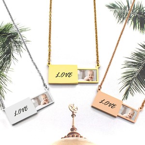 Hot Sale Custom Rvs Pull-Out Fotolijst Ketting <span class=keywords><strong>Love</strong></span> Envelop Medaillon Met Verborgen Geheime Boodschap Trendy Stijl - Product Image 5