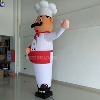 Danseur gonflable Chef pour la publicité des restaurants, Chef gonflable personnalisé avec main qui agite