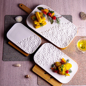 Platos de Cerámica NUEVOS, Blancos, para Pasta, Fruta, Ensalada, Postre, Bandeja para Servir Filetes, Plato para Exhibir Pasteles, <span class=keywords><strong>Vajilla</strong></span> para Restaurante - Product Image 2
