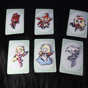 Personnages de dessins animés personnalisés, épinglette en émail dur Hazbin Hell <span class=keywords><strong>Hotel</strong></span> épingles en émail à paillettes - Product Image 2