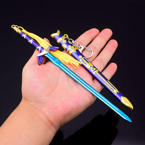 Zelda Breath of the Wilderness Master Sword Blue Blade Nuevo Llavero de espada de 22cm Espada de metal Arma de acero Modelo 73g - Product Image 2