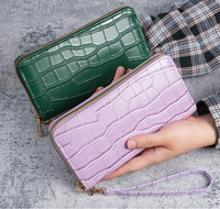 Harga Pabrik Dompet Wanita Baru Motif Kulit Buaya Tas Kartu Clutch Multifungsi Dompet Koin Resleting