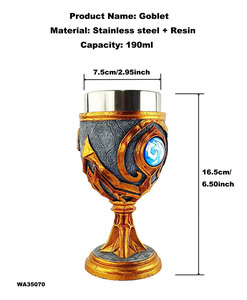Gobelet en métal à whisky en acier inoxydable <span class=keywords><strong>Game</strong></span> Thrones créatif nouvelle arrivée <span class=keywords><strong>verre</strong></span> à <span class=keywords><strong>vin</strong></span> en relief personnalisé tasse à <span class=keywords><strong>vin</strong></span> Hearthstone en or - Product Image 2