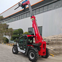 Landward 4WD Mini chariot télescopique Moteur diesel personnalisé 2.5 tonnes Chariot élévateur à fourche télescopique certifié EPA Euro 5 Hauteur de levage 6m