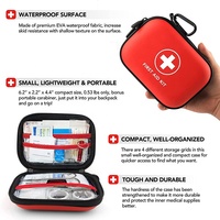 Trousse de Premiers Soins Mini en EVA, 101 Pièces, Étanche, Petite Trousse Médicale pour la Maison et l'Extérieur