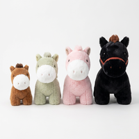 Peluche super douce brodée en forme de cheval, rembourrée en coton PP, adorable animal pour enfants, cadeau d'anniversaire