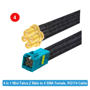 <span class=keywords><strong>RSBG</strong></span> Typ 4-in-1 Mini FAKRA auf 4 SMA Stecker/Buchse Verbinder RG174 Koaxialkabel 50 Ohm DC-6GHz 335V Max - Product Image 5