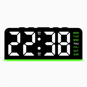 Wholesale <b>Digital</b> LED Alarm <b>Clock</b> with Dual Three-Level Brightness Temperature Display Night Light 12H 24H Mode for Bedroom - Product Image 2