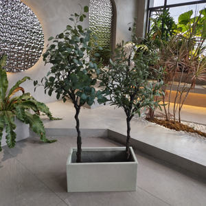 Grand bac à plantes circulaire rustique en fibre de verre avec trou de drainage, écologique et léger, capacité de 2000 L pour hôtels, villas, jardins - Product Image 1