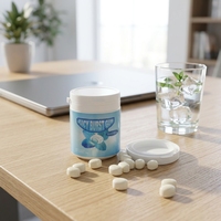 Wholesale Bulk Natural Sugar Free Xylitol Cool Mint Center Filled Chewing Gum Fresh Breath Bottle Packing