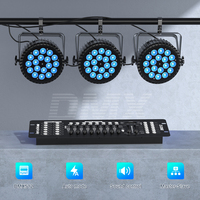 4 Projecteurs PAR LED 180W RGBWA+UV 6-en-1 DMX512 avec Contrôle Automatique/Par Son, Effet Stroboscopique, Éclairage de Scène pour Salles de Danse et Fêtes, Protection IP33