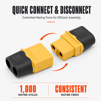 Connecteur XT60H XT60 avec fil en silicone 12AWG, prise mâle-femelle haute intensité 30A avec gaine pour adaptateur d'alimentation de batterie LiPo