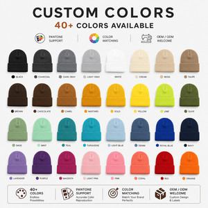 Custom Logo Knitted <b>Beanie</b> <b>Hat</b> 40 Colors Soft Acrylic Winter Warm Skull Cap Wholesale Promotional Blank Cuffed <b>Beanie</b> Unisex - Product Image 3