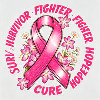 Transfert DTF Ruban Rose Tournesol Conscientisation du Cancer du Sein Espoir Personne ne combat seul Transfert thermique pour T-shirt et vêtements