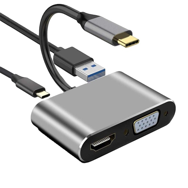 4  2 in 1 USB C 3.1 HDMI VGA Adapter TYPE C Type-c to HDMI 4K VGA UHD Converter Adapter for Macbook Samaung  Huawei Google