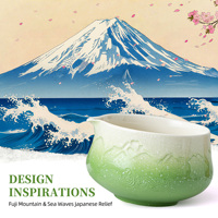 Boîte cadeau en porcelaine de style Japandi personnalisée, logo OEM, bol en céramique écologique, fouet à matcha Chasen, bol à matcha, service à thé