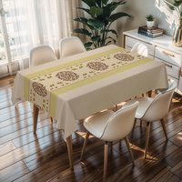 Nappe de table carrée en PVC rouge premium RNPT, nappe à motifs, nappe douce gaufrée pour table à manger, table basse