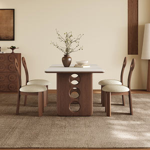 Juego de Comedor de 5 Piezas con Mesa de Estilo Vintage en Blanco, Muebles para Comedor que Ahorran Espacio - Product Image 5