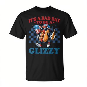 C'est une mauvaise journée pour être un t-shirt Glizzy du 4 juillet avec un motif hot-dog. - Product Image 2
