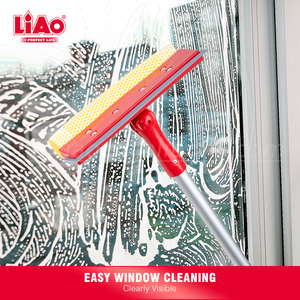 Liao Chuyên Nghiệp Cầm Tay Có Thể Điều Chỉnh Cửa Sổ <span class=keywords><strong>Cleaner</strong></span> Dài Xử Lý Đôi Bên Miếng Bọt Biển Squeegee Cho Làm Sạch Cửa Sổ Kính - Product Image 2