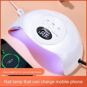 58W नए स्मार्ट uv के नेतृत्व वाले नाखून लैंप, यूएसबी त्वरित सुखाने वाली रिचार्जेबल लाइट थेरेपी नाखून लैंप - Product Image 2