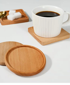 Dessous de verres en bois de bambou non finis, tranches de bois de 3.5 pouces GOH <span class=keywords><strong>DODD</strong></span> pour l'artisanat naturel et décoration de mariage, paquet de 8 pièces - Product Image 2