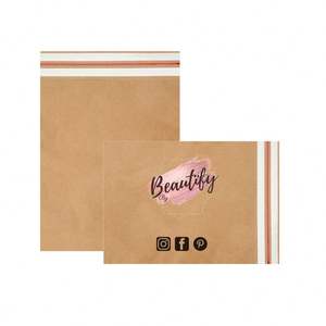 Enveloppe en papier kraft biodégradable avec impression de logo personnalisé pour l'emballage de vêtements, sac d'expédition - Product Image 6